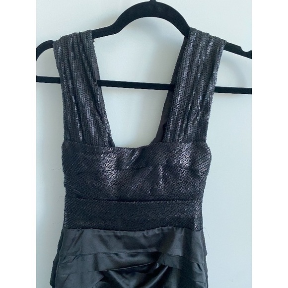 Express black sequin bodice ruched dress Size 0 - Picture 7 of 9
